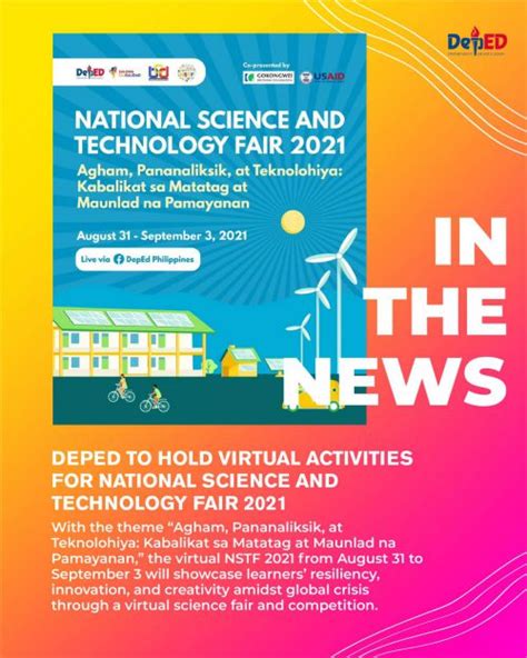 DepEd to hold virtual activities for Science and Technology Fair .